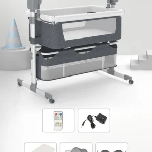 Folding Baby Bassinet, Automatic Electric Rocking with Remote.