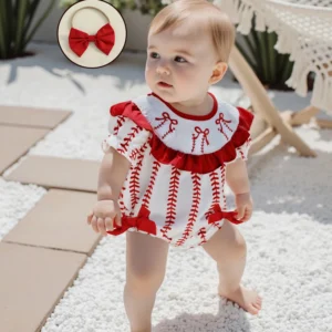 Adorable Infant Floral Romper with Matching Bow for Baby Girl