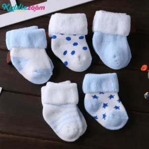 5Pairs/lot unisex Non-Skid Baby Socks 0-12months Cotton