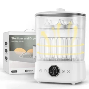 Baby Bottle Steamer and Dryer, One-Touch Control, Large Capacity