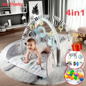 4-in-1 Baby Play Mat, Thick Activity Gym & Crawling Blanket for Newborns and Toddlers